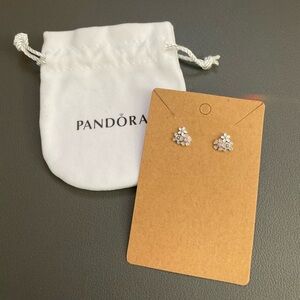 Pandora Poetic Blooms Stud Earrings Enamel and 925 Silver NWT